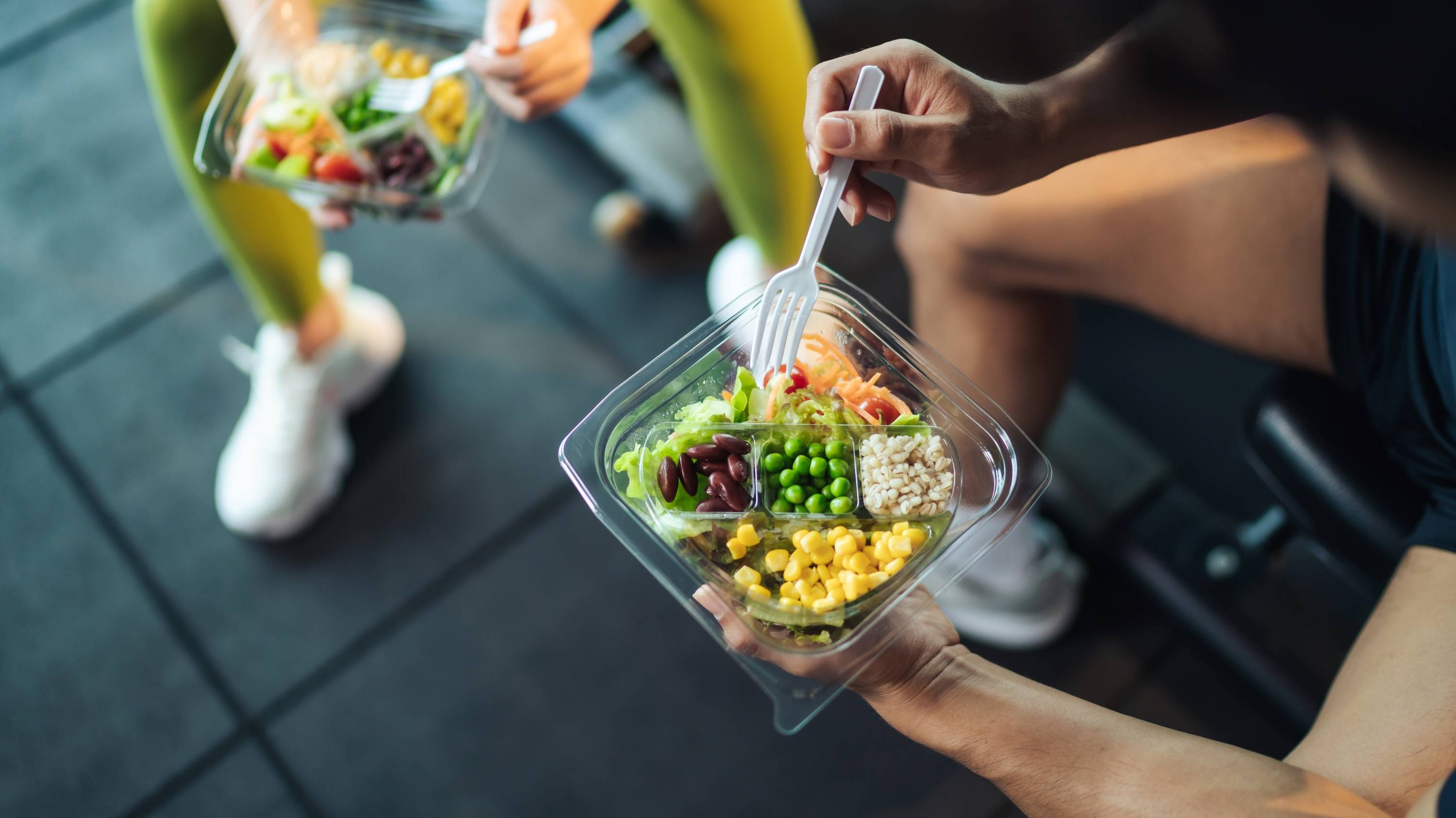 people eat bowl of veggies