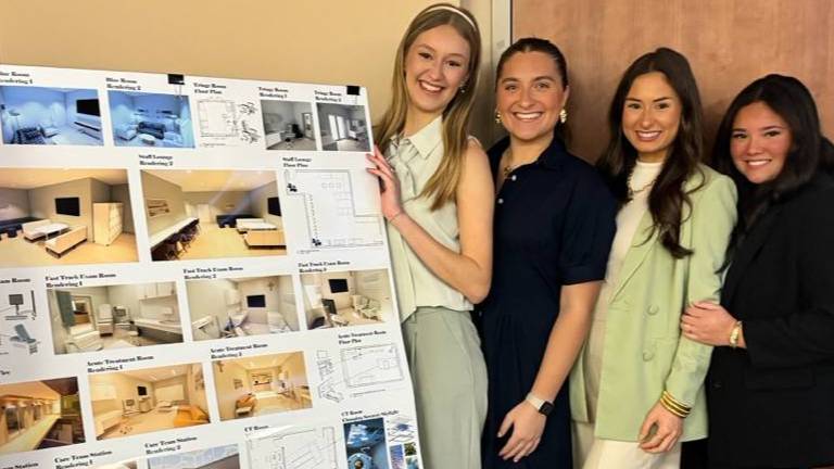 LSU students with their design proposal