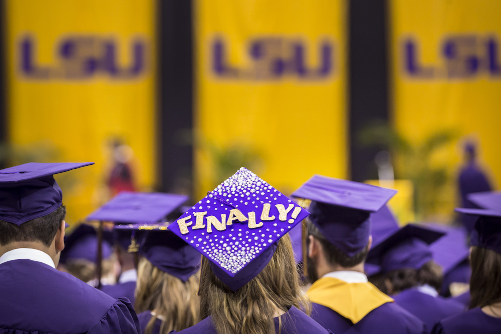 students in decorated graduation caps