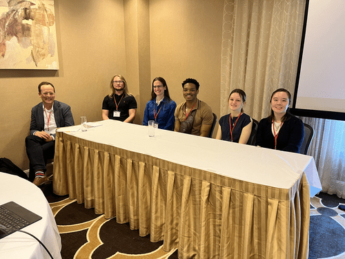 Undergraduate students presenting research at the Conference on the Revolutionary Era in Baton Rouge in February 2024