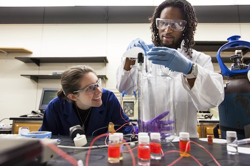 Student researchers in lab