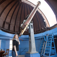 Astronomy student maps constellations.