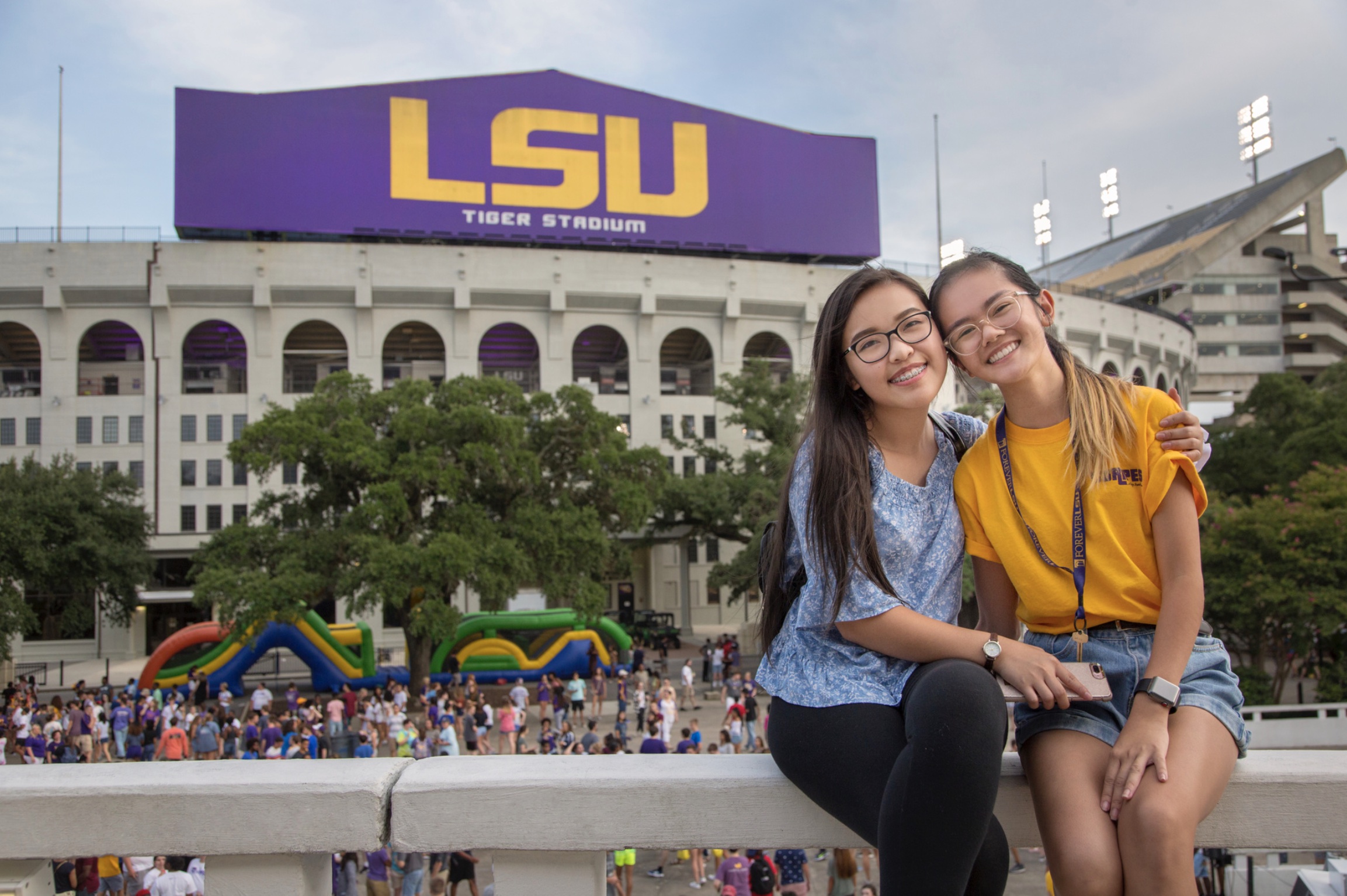 students in res hall lobby